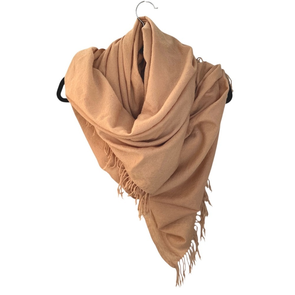 ALFRED SUNG Lightweight Wool Scarf Wrap Shawl Camel